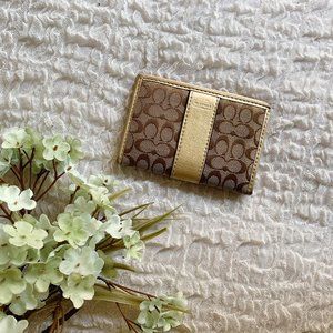 Coach | VTG Canvas Small Wallet Tan and Gold